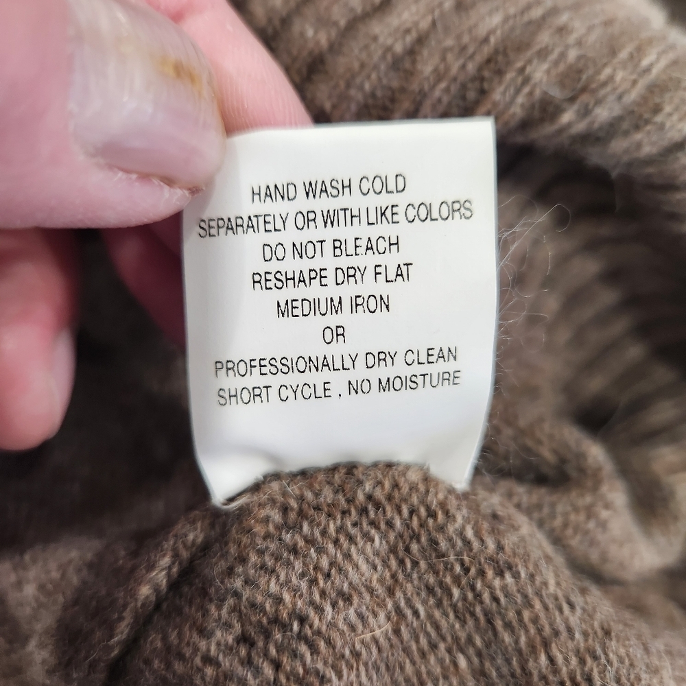 VTG Daniele Blasi Wool Blend Henley Sweater Mens XL Brown Waffle Knit Preppy - Picture 6 of 11